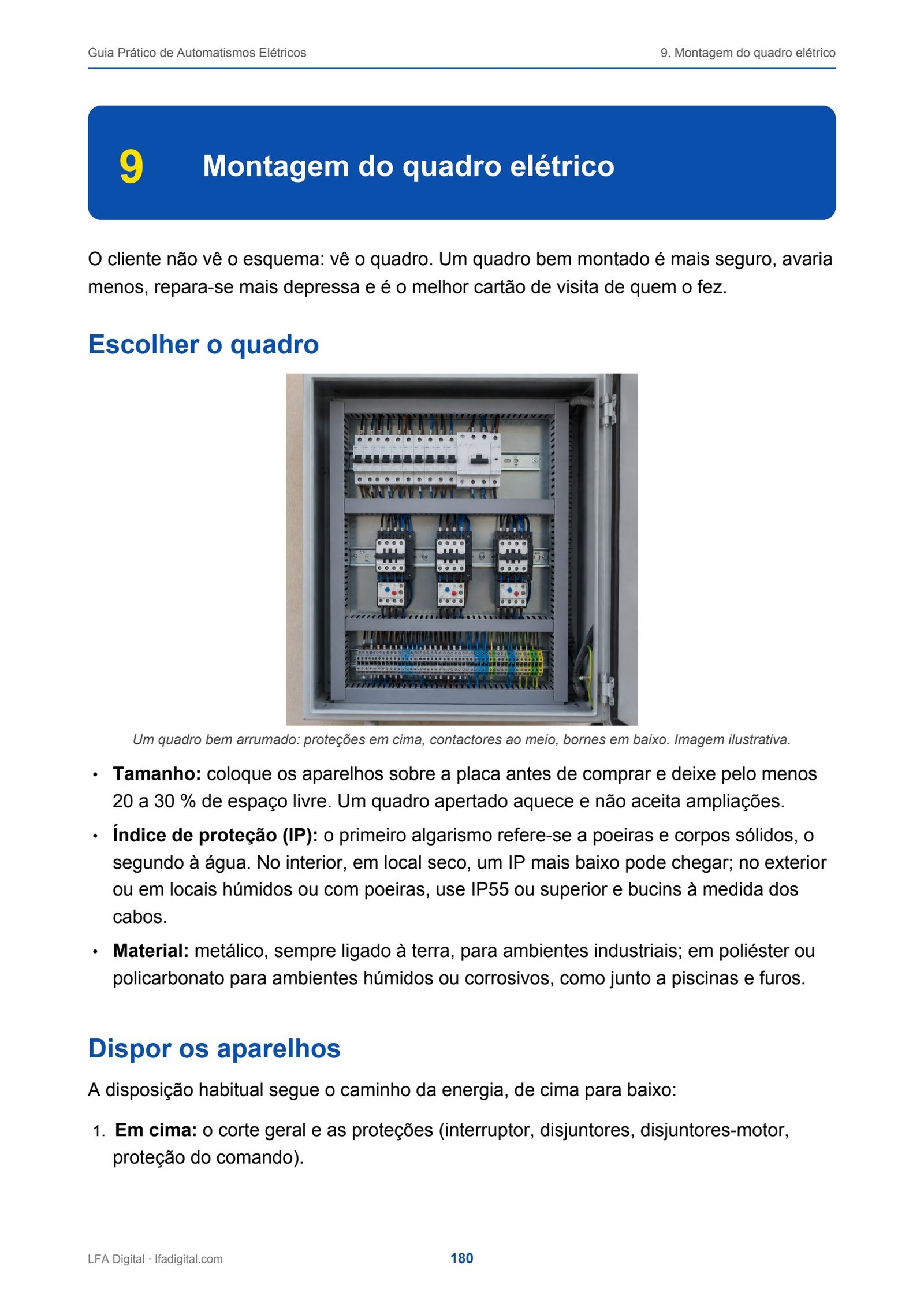Página do guia: montagem do quadro